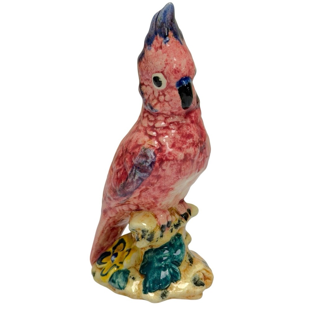 Vintage Handmade Stangl Pottery Birds Cockatoo Parrot Figurine 3405 Signed 6.5"